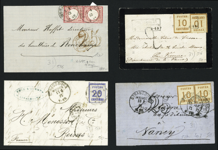 1802-1873 Lot de 21 lettres et 1 devant avec intérêt