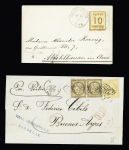 1802-1873 Lot de 21 lettres et 1 devant avec intérêt