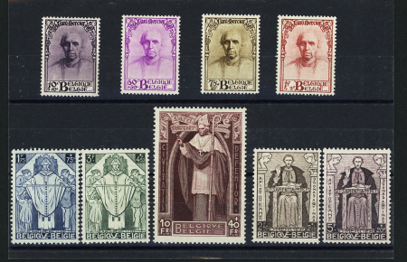 N°342-350 Série complète Cardinal Mercier de 9 timbres,