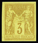 N°85d et 86b 2c brun-route et 3c jaune,Réimpression