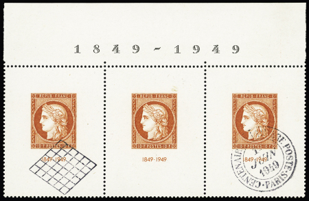 N°3 neuf *, 6 neuf ** (pli en marge), 6 obl., et Poste