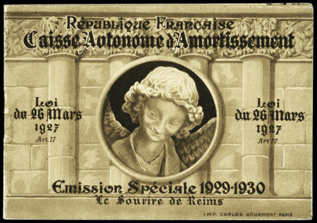 N°256 1f50 +3f50 Sourire de Reims, carnet de 8 timbres,
