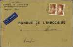 N°262 20f Pont du Gard, Type IIB, en paire avec deux