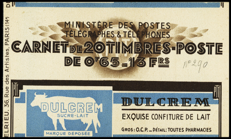 N°365-C10 Carnet de 20 timbres S21 sur S20 daté 14.12.37,