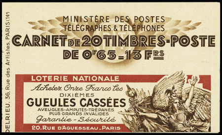 N°365-C4 Carnet de 20 timbres S38 daté 1.9.38, neuf
