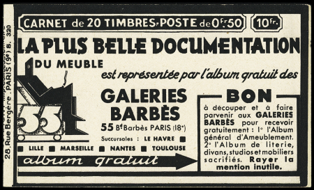 N°283-C25 Carnet de 20 timbres S320 Galeries Barbès,