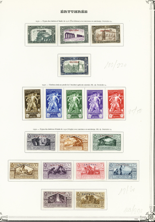 1893-1934 Mint & used collection of ERYTREA on pages,