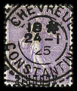 N°24a 60c violet avec surcharge RENVERSEE, superbe