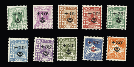 N°58a à 67a Série de 10 valeurs du 5c au 80c, tous