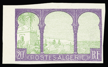 N°85 20f violet et vert sur gris-lilas, variété