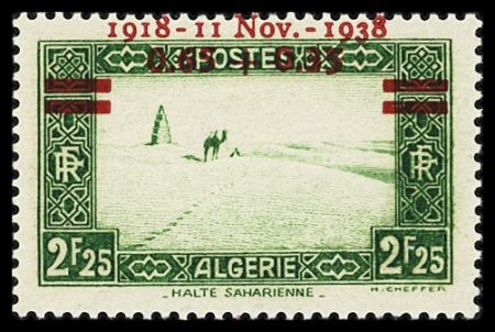 N°147 variété surcharge fortement décalée vers