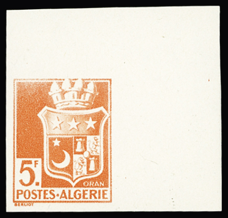 N°197Ab 5f rouge-orange (sans surcharge), non dentelé,
