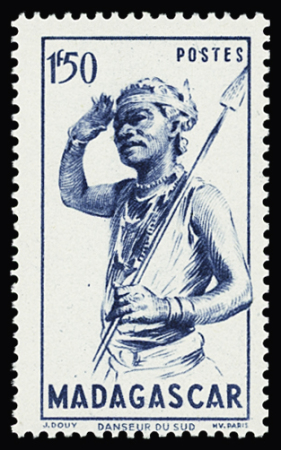 N°308A 2f50 Danseur du Sud en bleu, non émis, **,