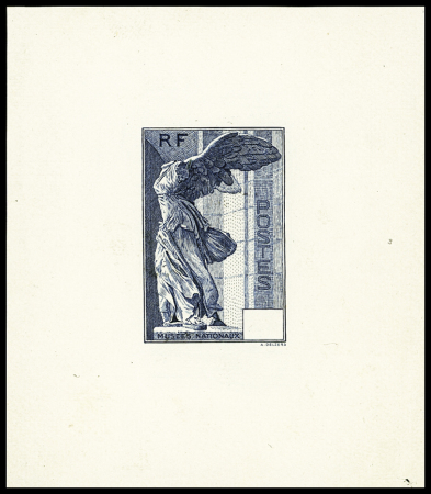 N°354 Victoire de Samothrace, épreuve en bleu sans