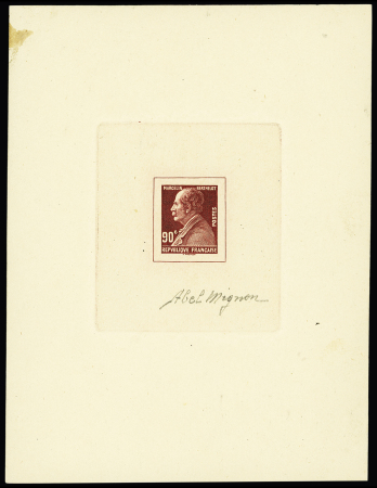 N°243 90c Berthelot, épreuve en rouge sombre, signée