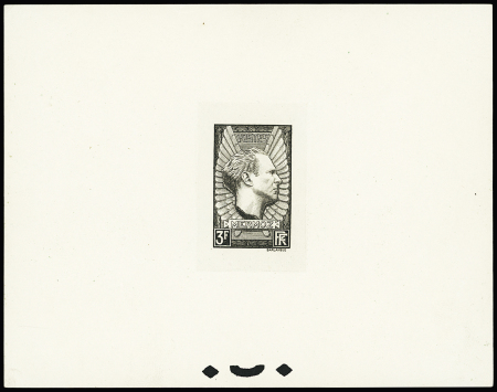N°338 3f Mermoz, épreuve de luxe en gris au lieu