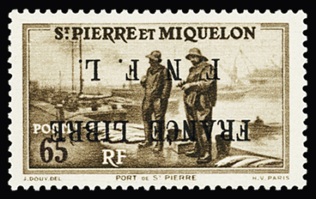 Exceptionnelle série de 19 timbres avec variété