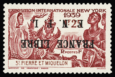 Exceptionnelle série de 19 timbres avec variété