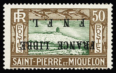 Exceptionnelle série de 19 timbres avec variété