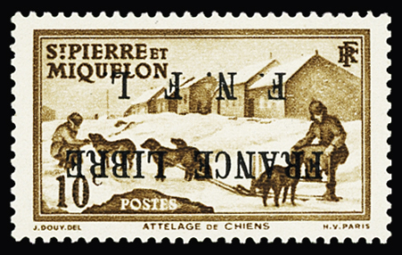 Exceptionnelle série de 19 timbres avec variété