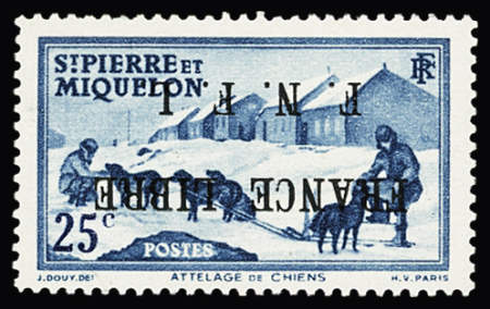 Exceptionnelle série de 19 timbres avec variété