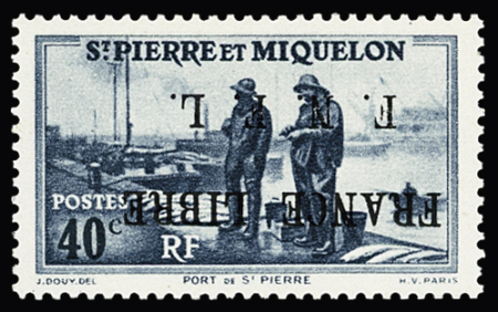 Exceptionnelle série de 19 timbres avec variété