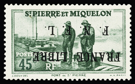 Exceptionnelle série de 19 timbres avec variété