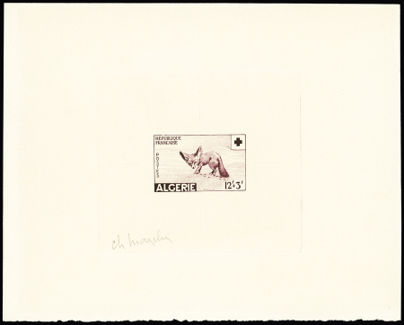N°343 Croix-Rouge 12f+3f Fennec, épreuve d'artiste