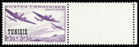 N°243A Oeuvres de l'air, timbre de France surchargé