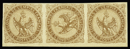 N°3d 10c bistre-jaune, variété Aigle couché au
