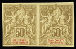 5 Dahomey 50c bistre et rouge se-tenant à n°44 50c