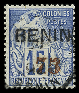N°16 75 sur 15c bleu obl., TTB, RR (tirage 500). Signé