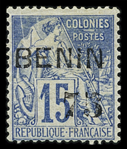 N°17 75 sur 15c bleu, neuf *, peut-être un pli sinon