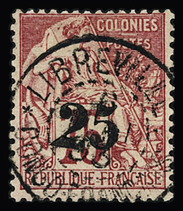 N°10 25 sur 75c rose, obl., TTB, R (tirage 1000).
