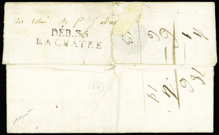 MP "Deb 35 La Châtre" (39 x 10mm), ind 19. TB