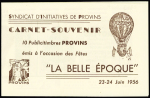 N°1011-CP2 carnet Provins, **, TTB (cote 810 euros)