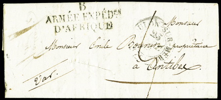 Lettre de Bône 14 sept 1835 pour Antibes avec MP "
