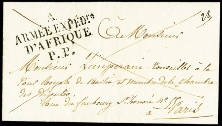 Lettre d'Alger pour Paris avec MP "A armée expedre