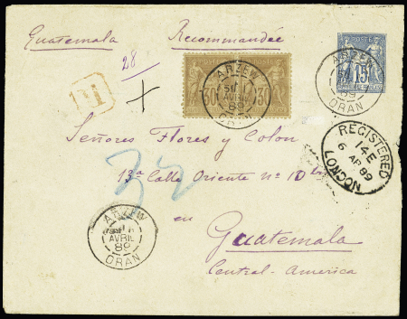 N°80, 30c brun en paire OBL CAD "Arzew Oran" (1 av