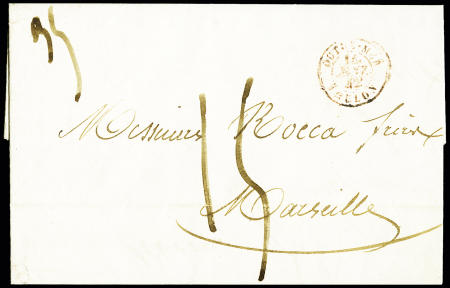 Lettre d'Alger pour Marseille avec CAD d'entrée ro