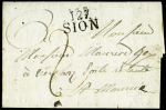 N°127 département du Simplon. Lettre avec MP noire