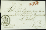 Lettre avec MP rouge "Trieste Illyrie" + cachet no