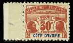 Taxe n° 5a (Maury) 30c rouge s. chamois, dentelé