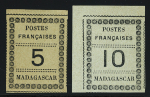 N° 8 et 9 5c et 10c, neuf sans gomme comme émis,