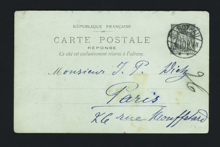 Entier carte postale réponse OBL CAD "Rothau" (1900 - Alsace allemande). TB