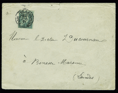 N°75 OBL CAD noir "Imprimés Paris PP24" (1888) sur lettre. TB