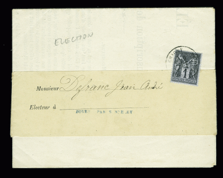 N°83 OBL Chagny (Saone et Loire) sur circulaire électorale du maire de Chagny avec bulletin de vote. TB