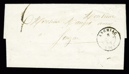Archiac : T15 Archiac sur lettre 1856, TB
