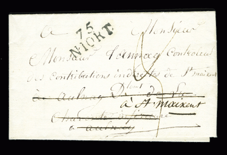 MP "Deb 16 Aulnay" à sec (1823), ind 22, rare et TB