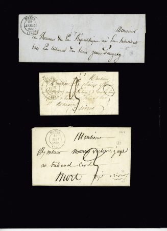 Matha : 3 lettres avec T13 (1845 - ind 7), T14 (1848 et 1851, ind 7 et ind 9). TB